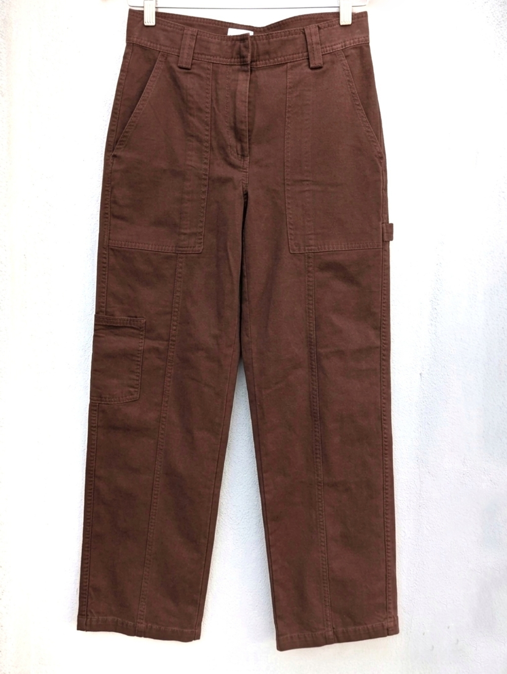 NWT Aritzia Sunday Best Oscar Cargo Pants Brown Utility Carpenter 90s Size 4 - Picture 2 of 8